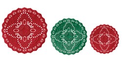 Christmas Red & green Doily Doilies asst (12)