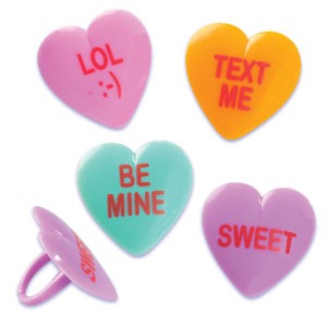 Conversation hearts cupcake rings (12)