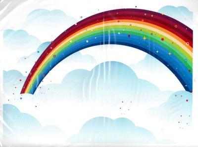A4 Edible icing image Rainbow and clouds