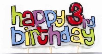Happy 3rd Birthday feature candle