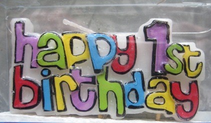 Happy 1st Birthday feature candle