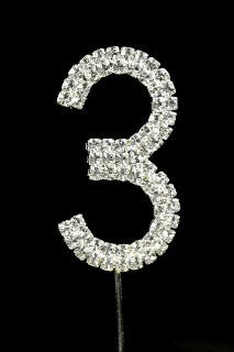 4cm Diamante number pick 3