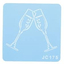 Champagne flutes or glasses stencil