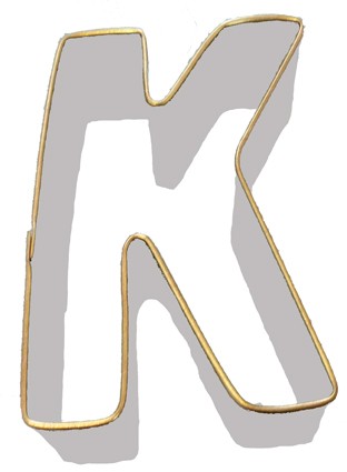 Alphabet letter cookie cutter K