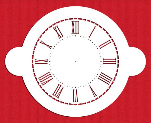Clock face numerals stencil