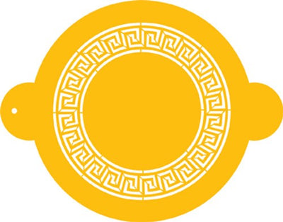Greek key circle cake top stencil