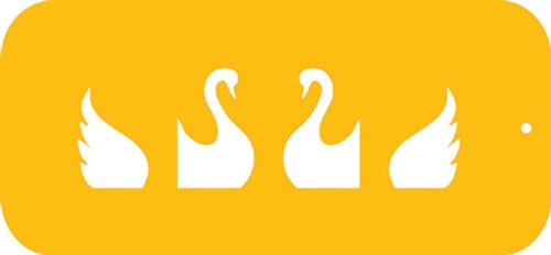 Swans run out 3d stencil