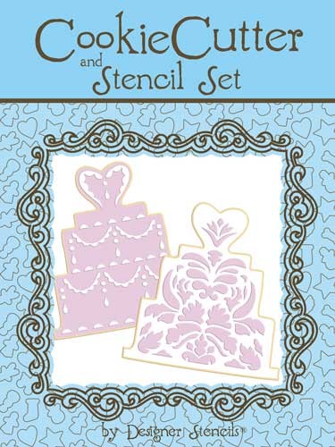 Wedding Cake Cookie Cutter and Stencil Set