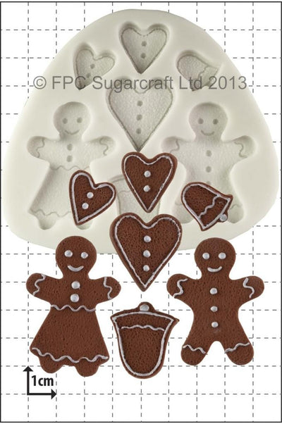 Gingerbread man and woman people silicone mould