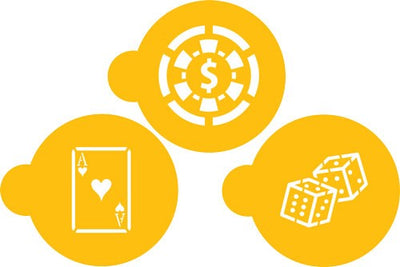 Casino Night Cookie Stencil Poker chip dice playing card ACE