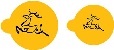 Prancing deer or reindeer Christmas stencil set