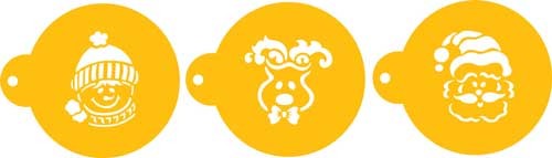 Whimsical Christmas holiday cookie stencil set