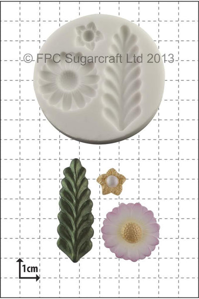 Stylised Fern and Flowers silicone mould