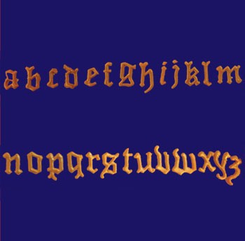 FMM Old English alphabet tappit lower case cutter