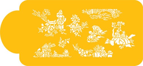 Toile cake side stencil