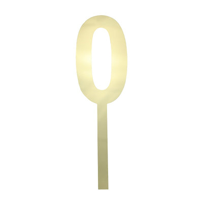 Large Gold acrylic number topper 0