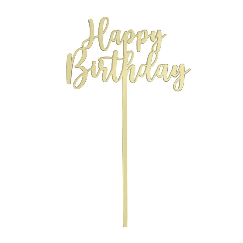 Small Gobake HAPPY BIRTHDAY Acrylic economy mirror topper Gold