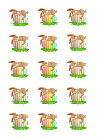 Design Sheet edible image Easter Bunny With Rainbow Egg