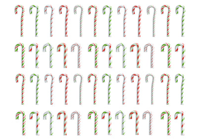 Edible icing image CAKE STRIPS ribbons Christmas Candy Canes
