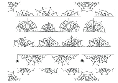 EDIBLE ICING IMAGE CAKE STRIPS Cobwebs Spider web and spiders