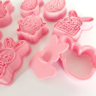 Easter cookie cutters with matching stamp embosser set of 8