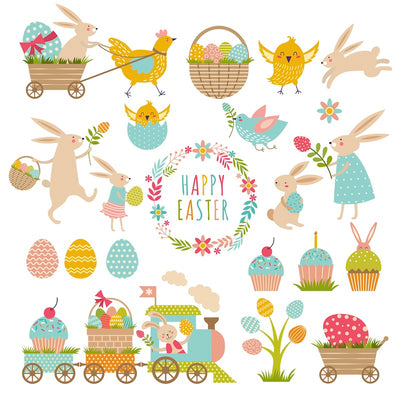 Edible icing image Happy Easter Square cake design