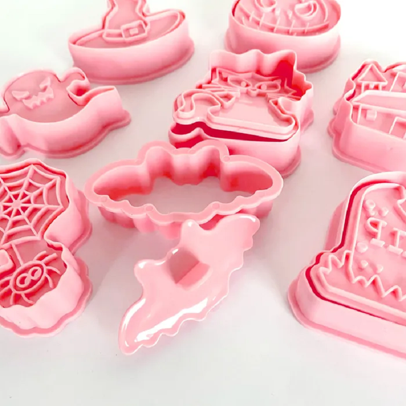 Halloween cookie cutters with matching stamp embosser set of 8