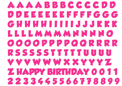 A4 edible icing image sheet Alphabet letters and numbers Pink