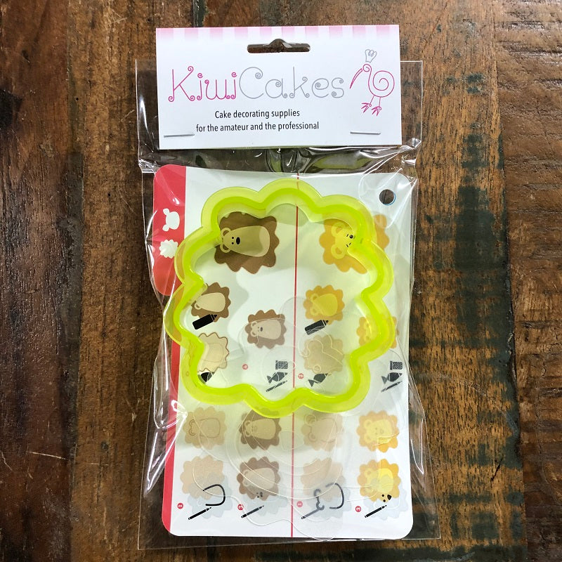 Lion Face Cookie cutter with matching stencils