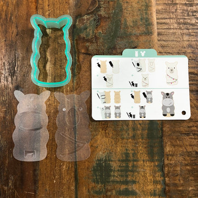 Donkey Or Llama Cookie cutter with matching stencils
