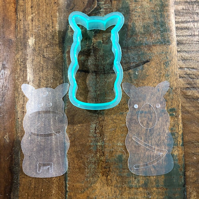 Donkey Or Llama Cookie cutter with matching stencils