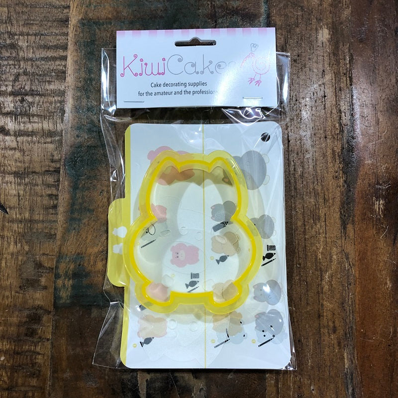 Hippo or Pig Cookie cutter with matching stencils