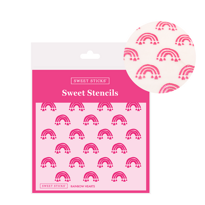 Rainbow Hearts Stencil by Sweet Sticks