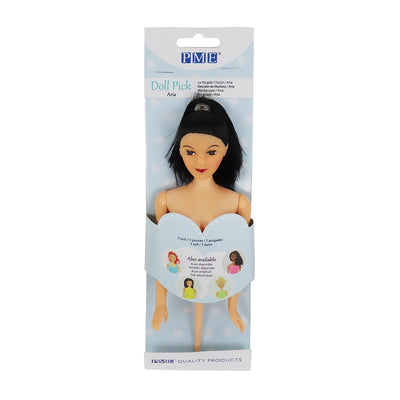 Doll pick dark hair for dolly varden cake by PME