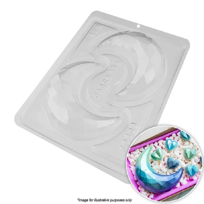 Faceted moon chocolate mould