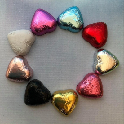 Foil covered hearts & Chocolates