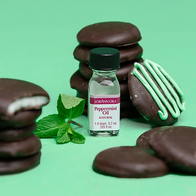 Peppermint chocolate patties with Lorann peppermint oil flavouring