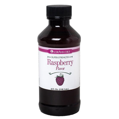 Bottle of LorAnn Oils Super-Strength Raspberry Flavor on a white background