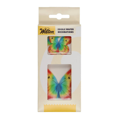 Wilton edible wafer decorations in packaging with butterfly design