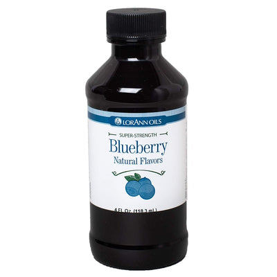 Bottle of LorAnn Oils Blueberry natural flavor on a white background