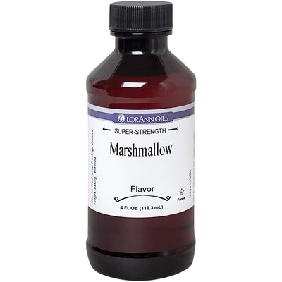 Bottle of LorAnn Oils Marshmallow flavour on a white background