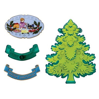 Christmas Tree icing cutter set with banner & more by Jem
