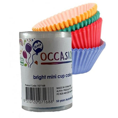 Bright colours Mini cupcake papers pack of 100