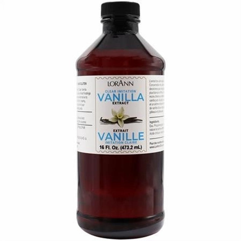 Bottle of LorAnn Vanilla Extract on a white background