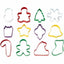 Set 12 coloured metal Christmas cookie cutters