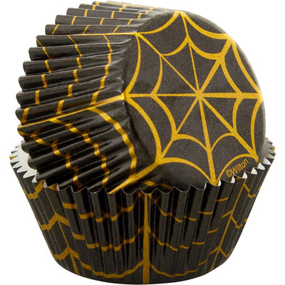 Black foil Gold spiderweb Standard cupcake papers