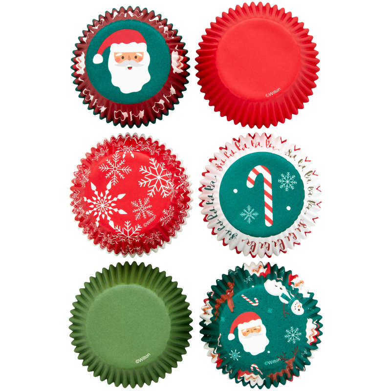 Christmas traditional asstd 6 designs standard cupcake papers 150 pack