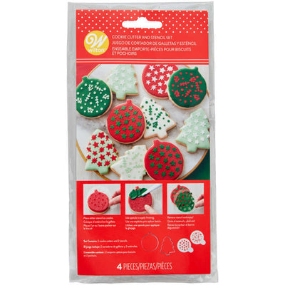 Christmas tree stencil and cookie cutter set 4 piece