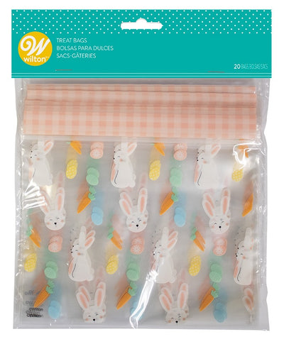 Easter Bunny eggs and carrots resealable treat bags 20 pk