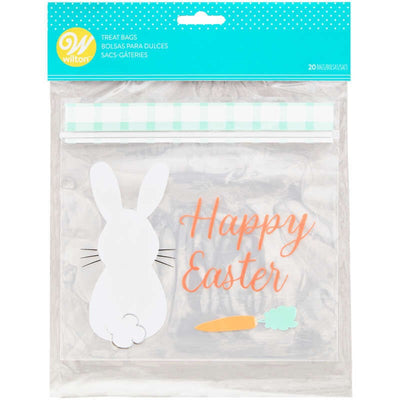 Happy Easter Bunny with carrot resealable treat bags 20 pk